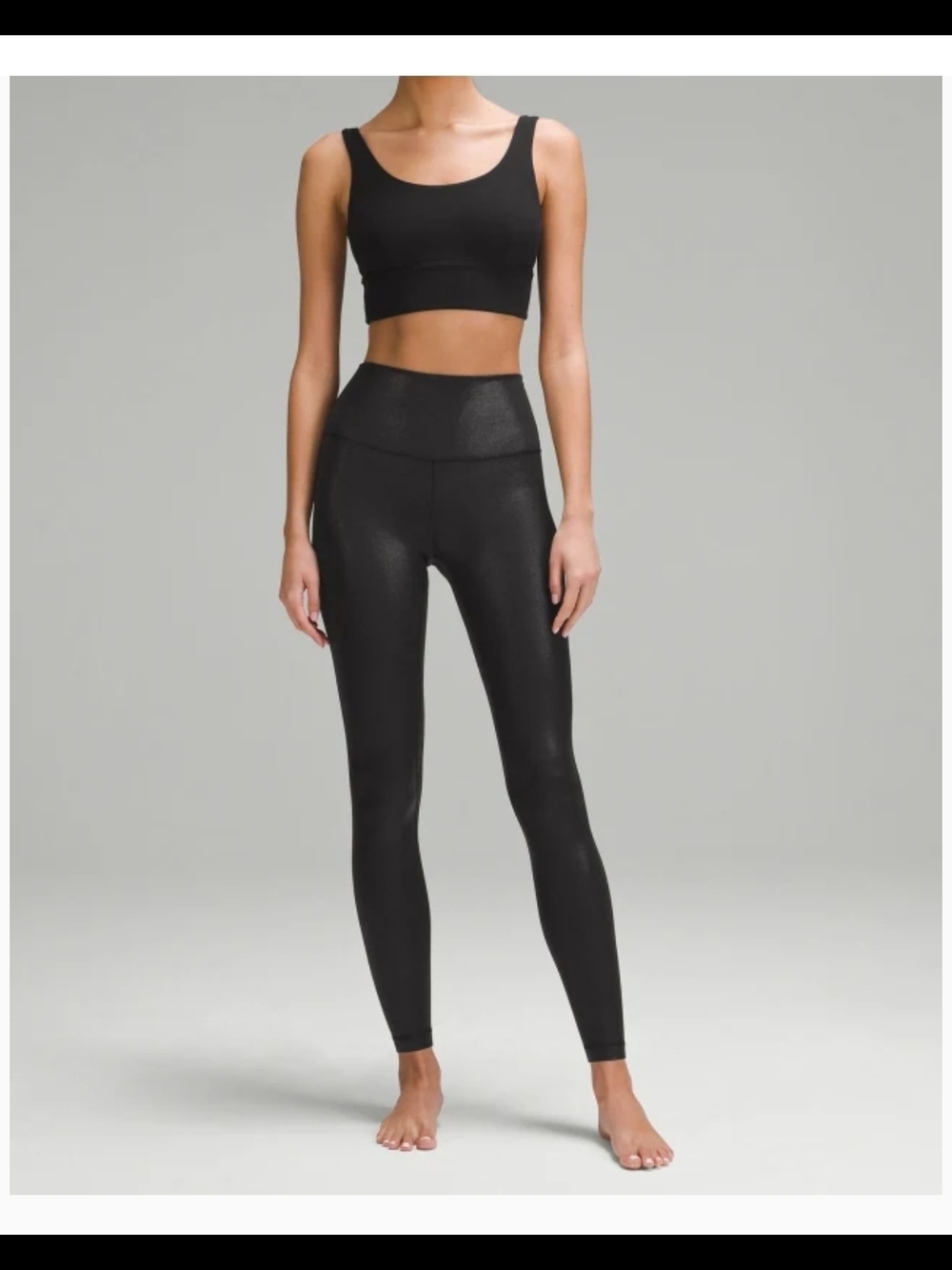 lululemon athletica Black High-Rise Shiny Leggings Size 2